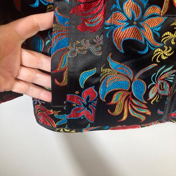 Womens Chicos Asian Silk Blend Kula Intrigue Jacket Black Multi M Rayon Silk - Picture 9 of 10